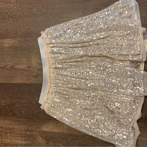 Ardene Glittering Sequin Skater Skirt in Silver